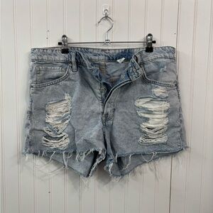 &denim Trendy vintage high waisted cut off Distressed Denim Shorts for Women